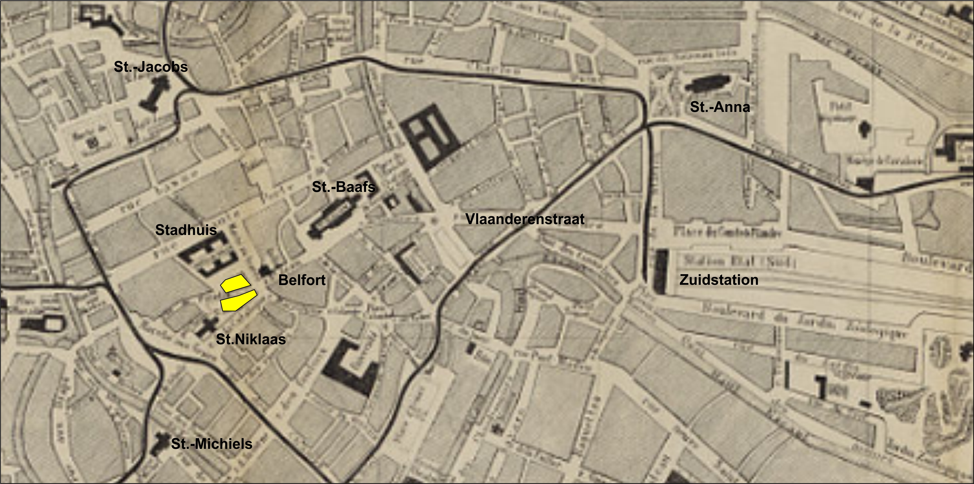 kaart Gent uit 1880